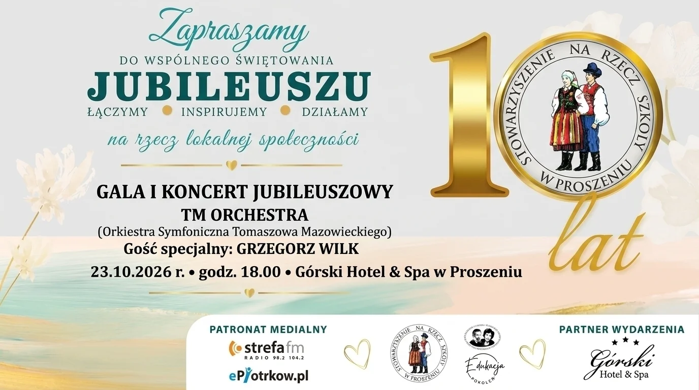 Stowarzyszenie Na Rzecz Szkoły w Proszeniu obchodzi 10. rocznicę – gala i koncert 23 października
